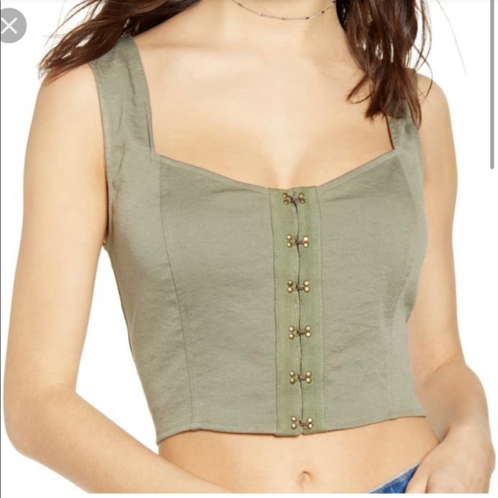 Leith green corset top